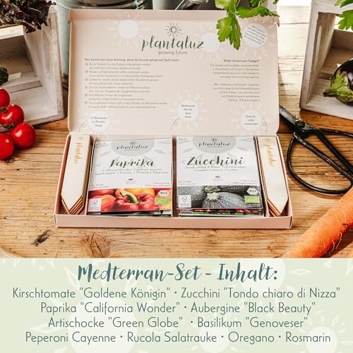 Professionelle Verpackung des Plantaluz Sets zeigt recycelbares Papier - Detailansicht von Plantaluz Bio Saatgut Set...