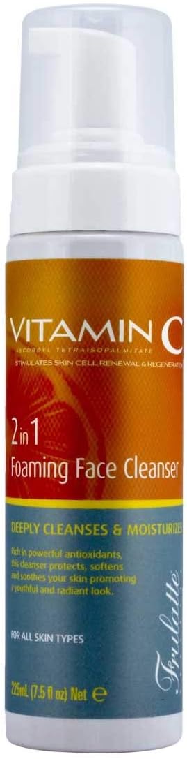 Hydrating Vitamin C 2 in 1 Foaming Face Cleaner with Aloe Vera, Witch Hazel and Chamomile for Gentle Facial Cleansing and Daily Face Wash Skin Care for Men and Women