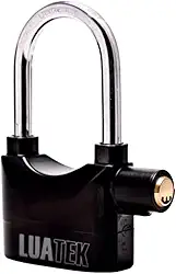 Cadeado Com Alarme Antifurto, Possui 3 Chaves Ideal Para Motos, Bicicletas, Portas, Galpões Com volume Do Som á 110db Sensor De Movimento Resistete A Chuva Modelo LK-BL16 (Preto)