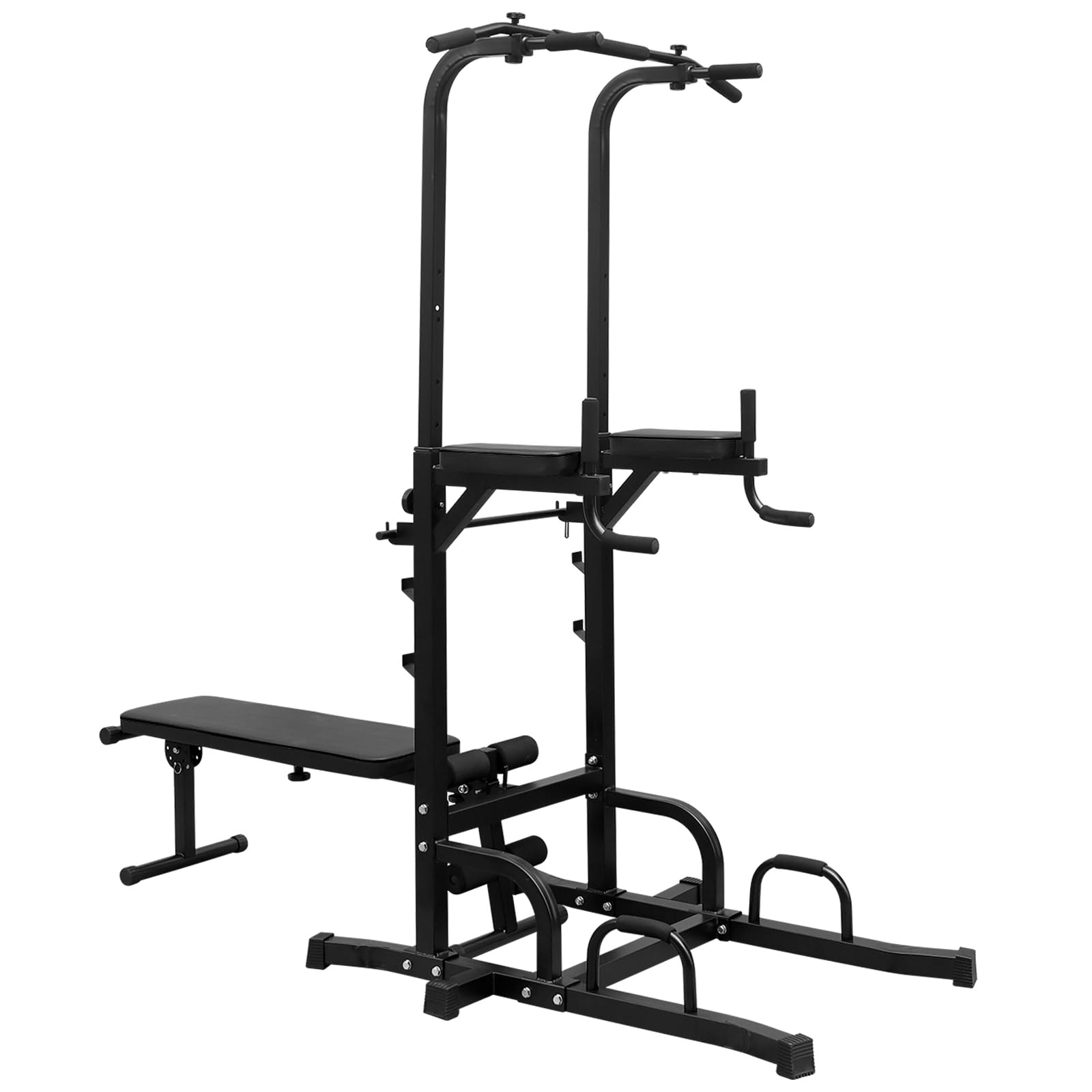 Generisch Klimmzugstange höhenverstellbar 154-207cm, 3in1 Multifunktions Kraftstation mit Trainingsbank & Hocker, Stabiler Krafttrainingsgerät für Ganzkörpertraining Zuhause