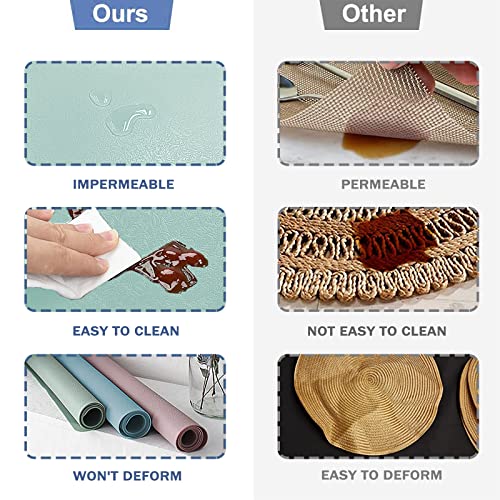 YUNJUER 4 Round Silicone Place mats(34cm) and 4 Coasters(10cm) Set, Heat-Resistant 450 °F Placemats, Non-Slip and Washable - Image 4