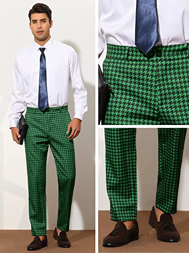 Lars Amadeus Houndstooth Pattern Pants for Men's Slim Fit Classic Business Plaid Dress Trousers4