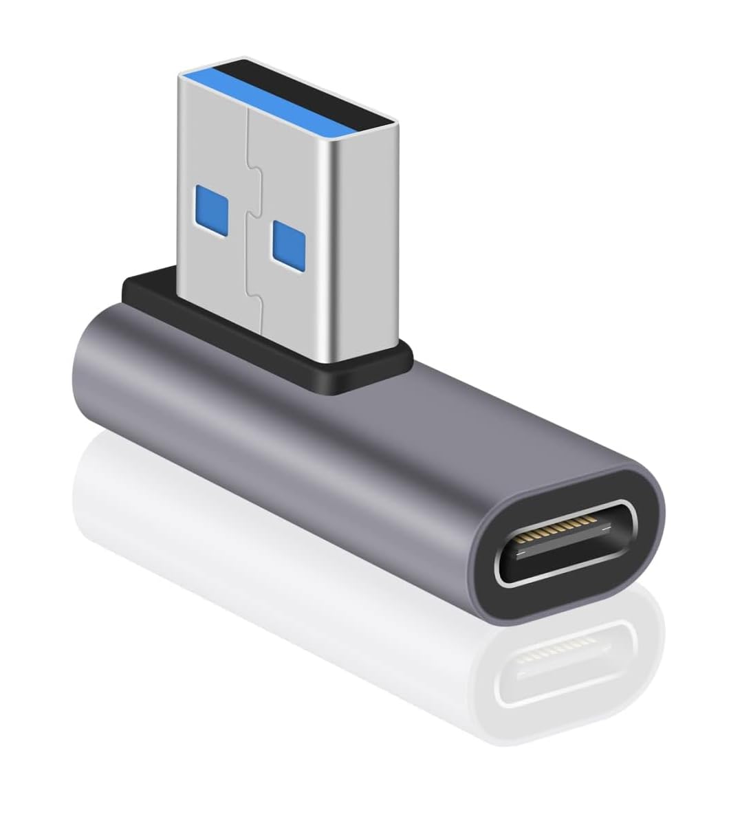 ETZIN 10Gbps Type C Female to USB Male, 90 Degree USB C to USB A Adapter, 3.1 Adapter 10Gbps A Double Sided Charging & Sync-EPL-1052TC. (Right Angle USB C)-image-6