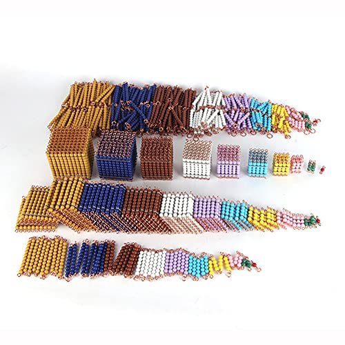 SY-Home Montessori Complete Bead Material Only,Montessori Math Toys Mathematics Teaching Aids Materials