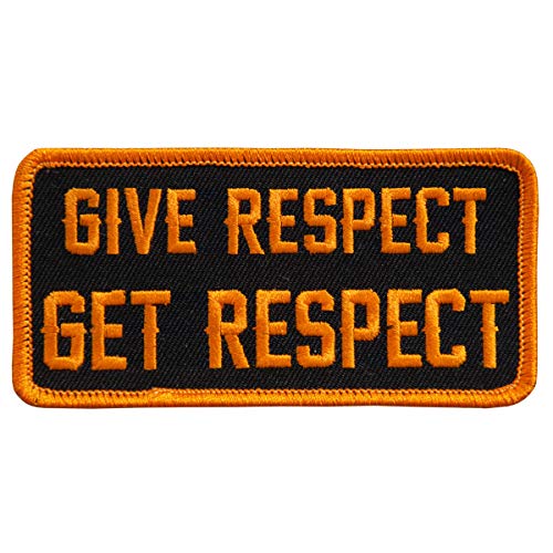 Design ricamato Hot Leather Give Respect Get Respect Patch (Multicolore, 10,2 cm di Larghezza x 5,1 cm di Altezza)