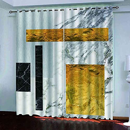 Rideaux à Oeillets 3D Texture Dorée en Polyester Isolé Premium - 2
