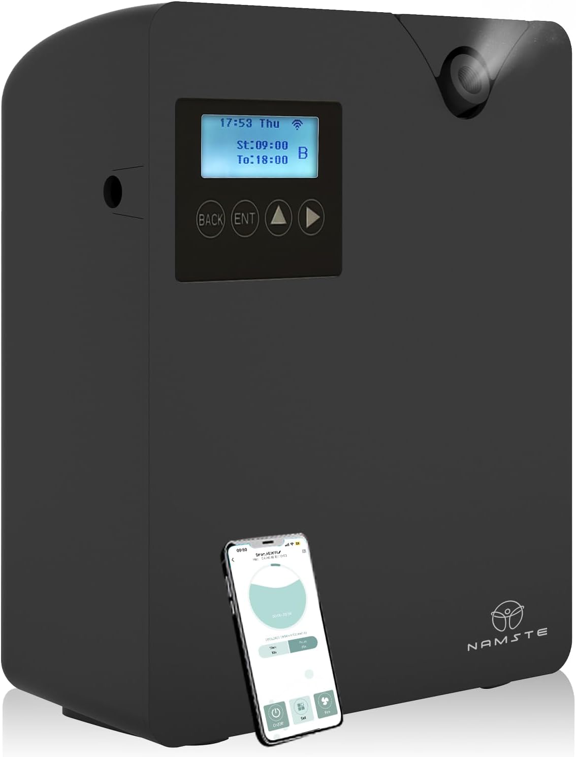 NAMSTE Smart Scented Diffusers, Bluetooth APP Control Scent Air Machine with Nebulizing Fragrance Aromatherapy Machine HVAC Aroma Diffuser for Home Business, Office, Spa(Black)
