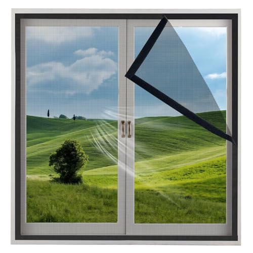 Kitchen Fly Screen Window Large 60x190cm Black Window net Insect Protection Insect with Frame Roller Blind Without Drilling