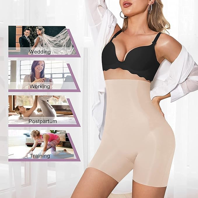 Image of KROYWEN Shapewear for Women Tummy Control High Waisted Body Shaper Shorts Shapewear
