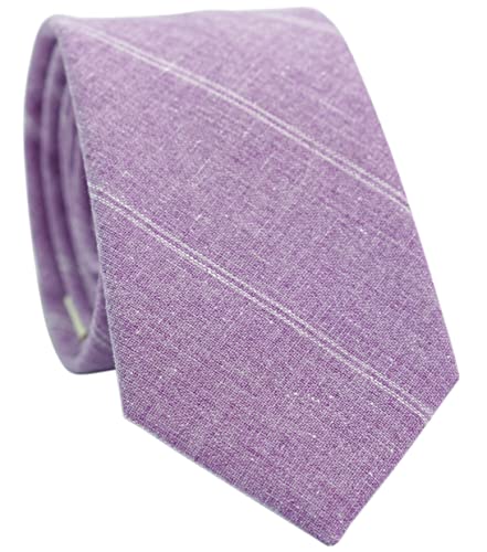 Image of BELLUNO Men's 2.5 inch Skinny Solid Cotton Linen Ties