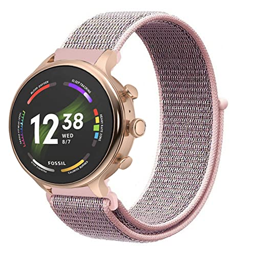 Strap-it Bracelet nylon - 42mm - sable rose - Compatible avec Fossil Gen 6 Cover