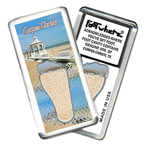 Corpus Christi"FootWhere" Souvenir Fridge Magnet. Made in USA (CRC204 - Gazebo)