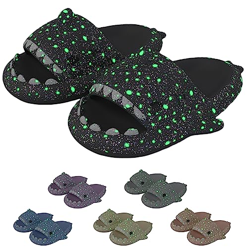 LELEBEAR Galaxy Shark Slides, Shark Slippers Thick Cloud Summer Beach Women Men Shoes