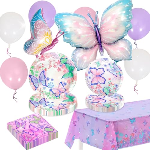 BACH AND BOUJEE assiettes serviettes nappes fête pour enfants papillon décoration de table ballons décoration d anniversaire fête d anniversaire