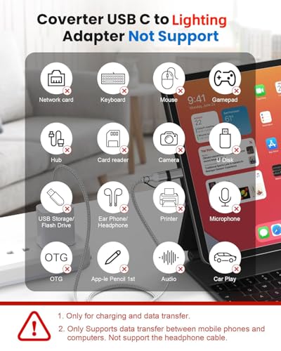 Image of Verilux 2Pcs PD 27W Type C to Lighting Connector with Anti-Lost Loop, USB C Female to Lighting Male Adapter with 480Mbps Data Transfer, Type C Connector for iPhone /iPad /Airpods, Not for Audio /OTG