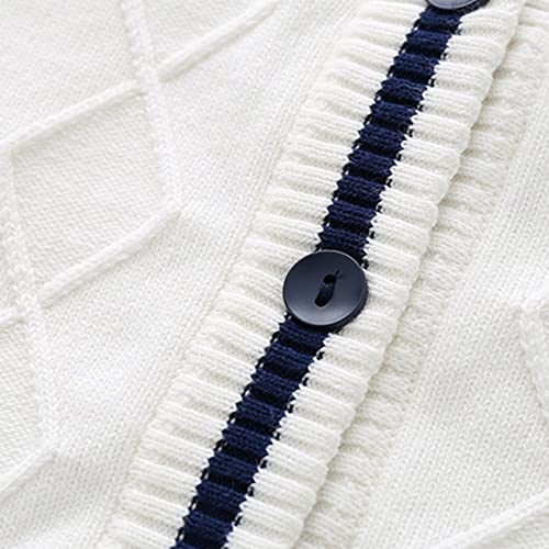 Children Boys Cardigan Sweater Coat V-Neck StripedCotton Buttons Up School Cardigan3