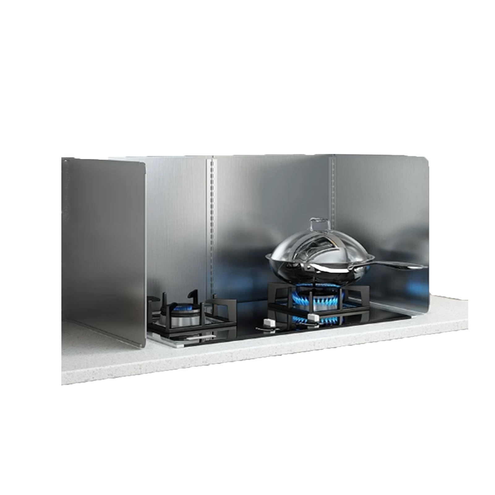 Generisch 4-seitiger Spritzschutz, Range Backsplash Spritzschutz for Die Wand, for Braten Von Herdplatten, Edelstahl-Spritzschutz(50x50x50cm)