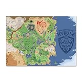 Anime Tears of the Kingdom Poster Map Gaming Poster HD Print Canvas Painting Wall Art for Living Room Bedroom Office Decor Boy Gift 12x16.5inch (Unframed)