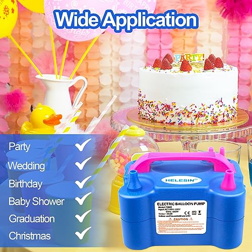 Helesin HX-AIR BALLON PUMP-02 Electric Balloon Pump Portable Electric Balloon Blower Machine Inflator Balloon Air Pump Dual Nozzle Balloon Inflator thumb #4