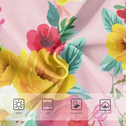 Cotton Girls Underwear Toddler Floral Flowers Red Yellow Pink Panties for Girl Print Kids Undies Briefs 2t3