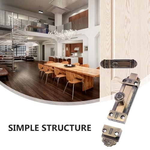 Image of Sliding Door Bolt Latch Zinc Alloy Flush Bolt Level for Doors and Windows 5.55X1.18X1.06In Lock for Home Interior and Exterior Use