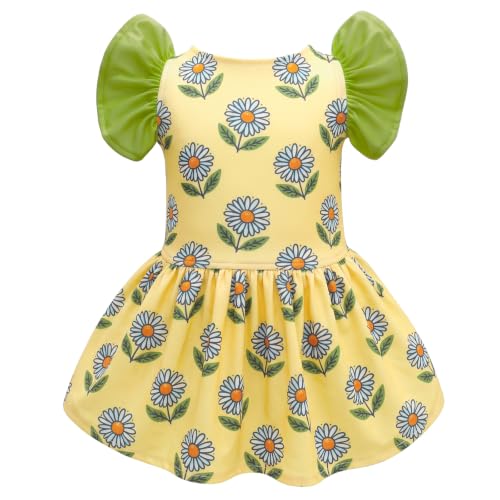 Image of CuteBone Frilly Dog Dress Princess Puppy Birthday Dresses with Ruffled Sleeves Cat Clothes Outfit for Small Dogs Girl Pet Apparel