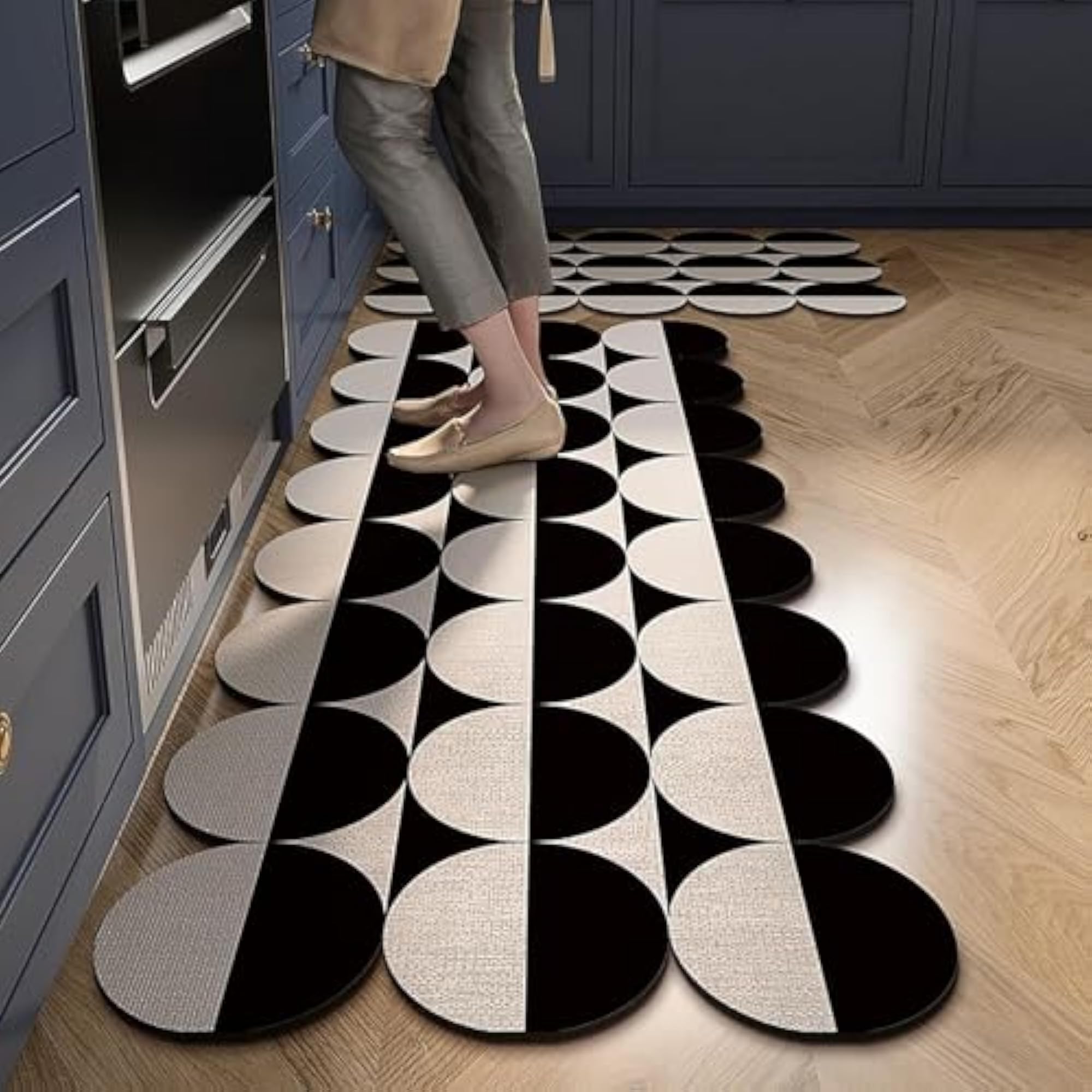2 Piece Kitchen Runner Rug Set, Quick Dry Non-Slip Mats