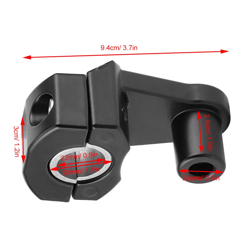 Risers de guidon de moto, 2 pièces 22mm / 28mm universel pivotant moto guidon Riser support pince CNC aluminium