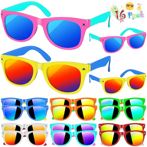 OLIKER Kids Sunglasses Bulk 16 Pack Kids Sunglasses with UV400 Protection Party Favors for Boys Girls Age 3-8