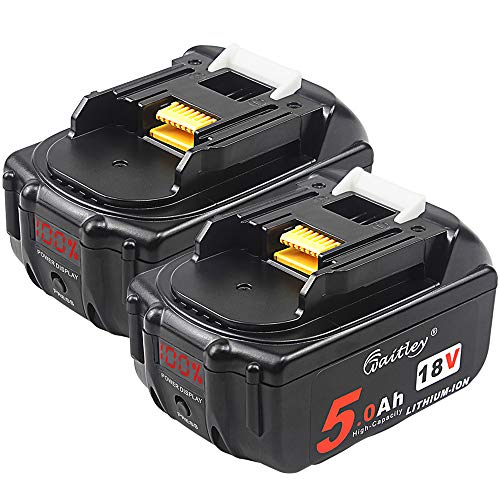 TenMore 18V 5Ah BL1850b Replacement Battery with LED Indicator Compatible with Makita 18V BL1830B BL1860B BL1820 LXT-400,2-Pack