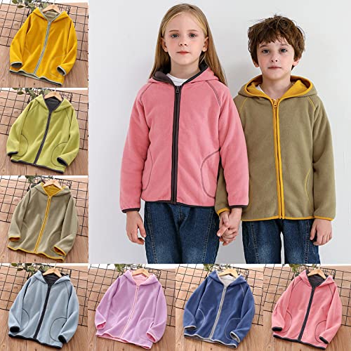 Toddler Boys Girls Long Sleeve Autumn Winter Solid Zippered Hoodie Coat Jacket Thicken Warm Jacket for Toddler Girl3