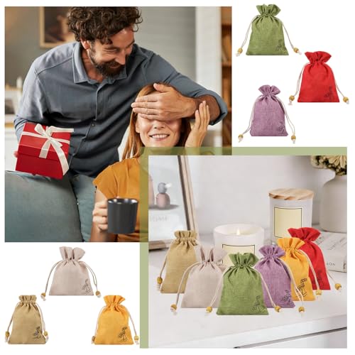 Bolsas de tela para joyería de 5.5x3.9 pulgadas, pack de 24 saquitos decorativos con cordón 6