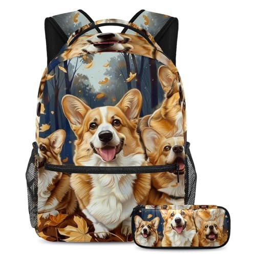 Cartable Corgi grande capacité et sa trousse à crayons ergonomique pour ados