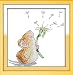 eGoodn Stamped Cross Stitch Starter Kits Beginners Cross-Stitching Pre-Printed Pattern - Mouse and Dandelion 11ct 12 inches by 12 inches, No Frame