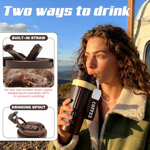 Image of Vacuum Insulated Stainless Steel Travel Coffee Mug,Leak Proof Cup with Lid