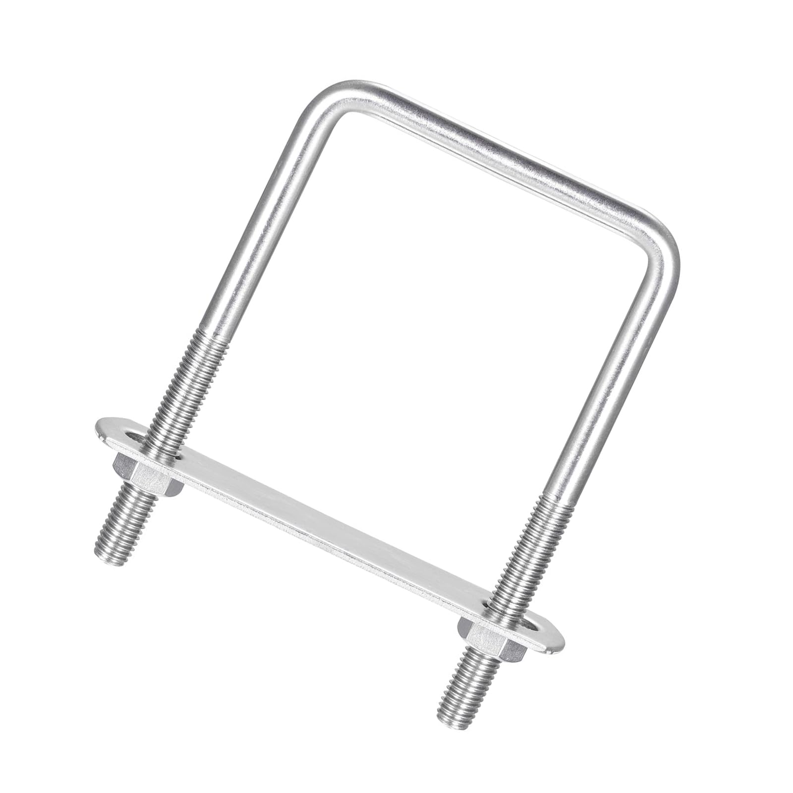 Unifizz Square U-Bolt,3 Set 304 Stainless Steel M8 U Bolts 65mm(2.64") Inner Width 110mm Length with Nuts and Frame Plate for Automobiles Boat Trailer