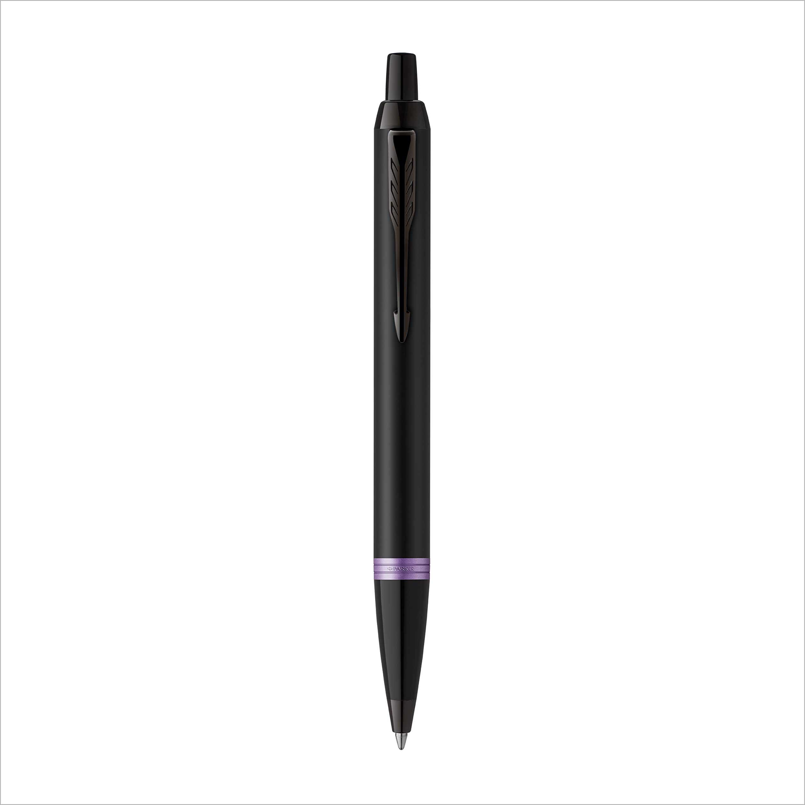 PARKER IM Professionals Vibrant Rings - Set con penna stilografica e penna a sfera con incisione, penna premium, confezione regalo, regalo personalizzato, nome e compleanno (viola PVD)