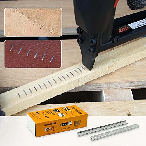 Kamsin K7116 22 Gauge Pneumatic Upholstery Staple Gun 3/8-Inch Crown 71 Series Air Power Fine Wire Stapler 1/4-Inch To 5/8-Inch Leg Length Upholstery Stapler Furniture Stapler For Fabric, Upholstering #TOP3