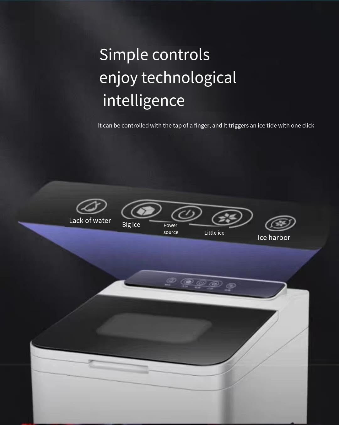 Countertop ice Machine, Electric ice Maker and Compact ice Maker with ice Spoon and Basket