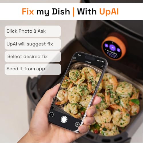Image of Upliance Smart Air Fryer 5L | Powered by UpAI | Photo to Air Fry | Send Settings from Phone | Reels to Air Fry | AMOLED Touchscreen Dial | 2 Year Warranty
