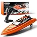 Produktbild GizmoVine Ferngesteuertes Boot RC Boot 2,4GHz mit 2 Motoren Schnelle Geschwindigkeit Jungen und Mädchen (Orange)