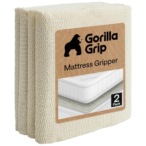 Image of GORILLA GRIP Non Slip Mattress Gripper,2 Pack, 36x78 Twin XL, Prevents Mattresses from Sliding and Holds Bed in Place, Pads Grip Beds and Helps Keep Toppers from Slipping, Easy Trim Pads