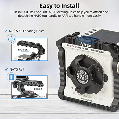 Nitze Cage for RED KOMODO 6K Camera with Built-in NATO Rail, Built-in ARRI Rosettes and Multiple Threaded Holes - T-R02A - Image 3