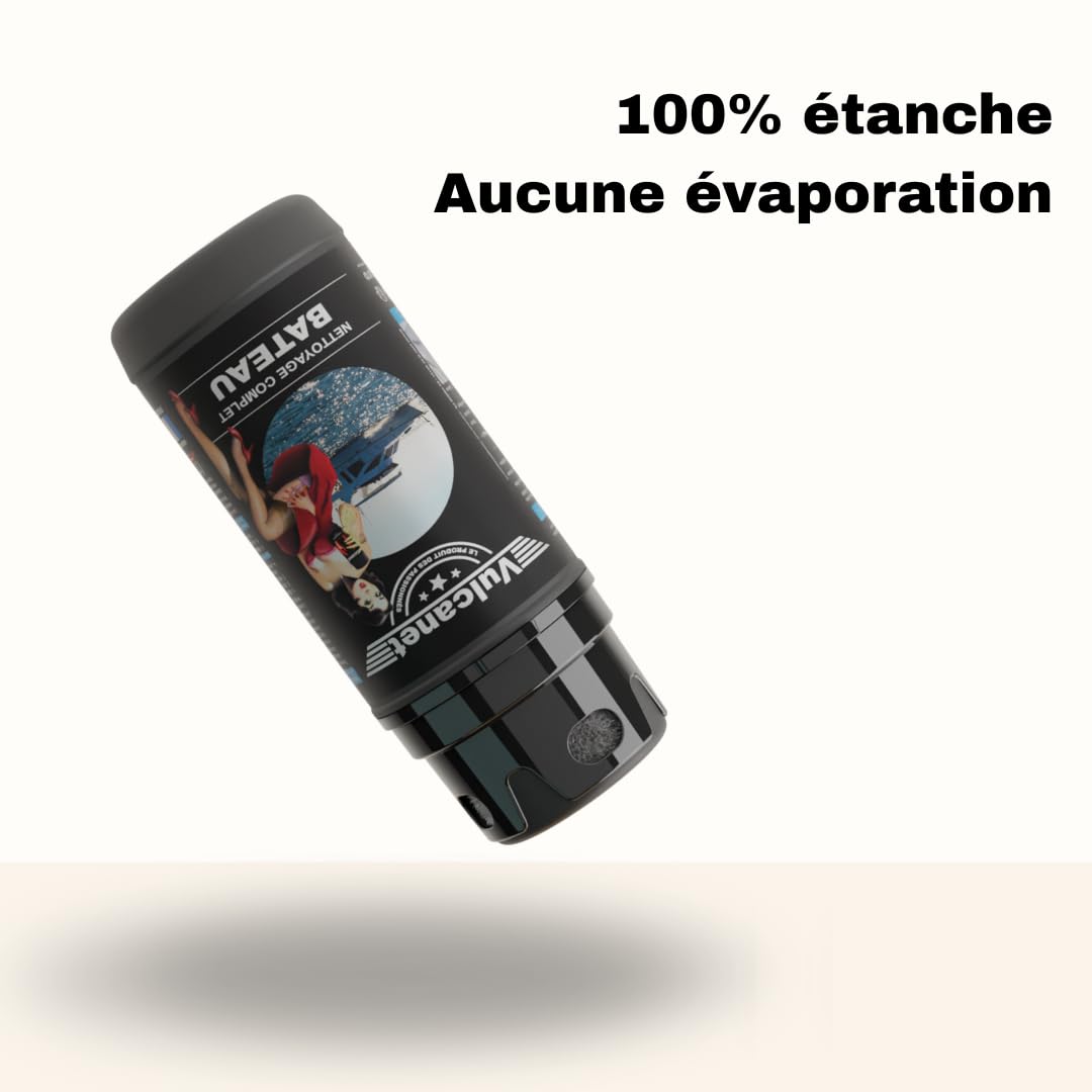 Vulcanet Nettoyant Non Polluant Sans Eau Pour Bateau + Microfibre + Pinceau + Kit Voyage Inclus - Dégraisse Protège Remet À Neuf - Encombrement mini - Transportable Partout, 80 Unités