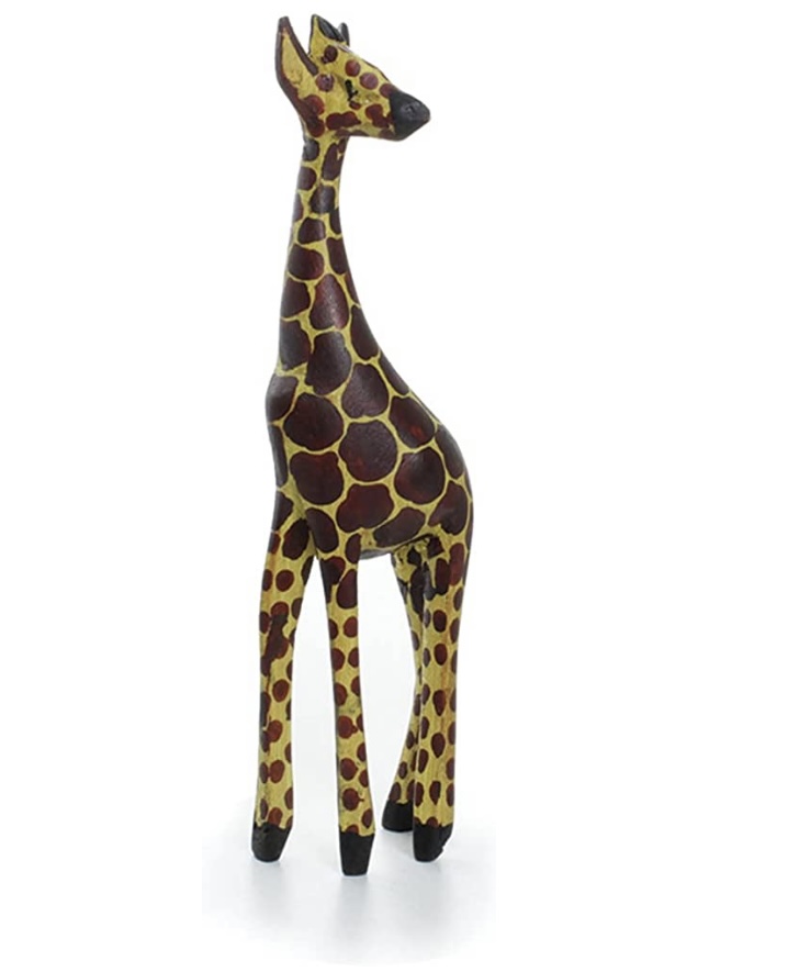 Shophaven African Giraffe Wood Statue, Giraffe Hand Carved Wood