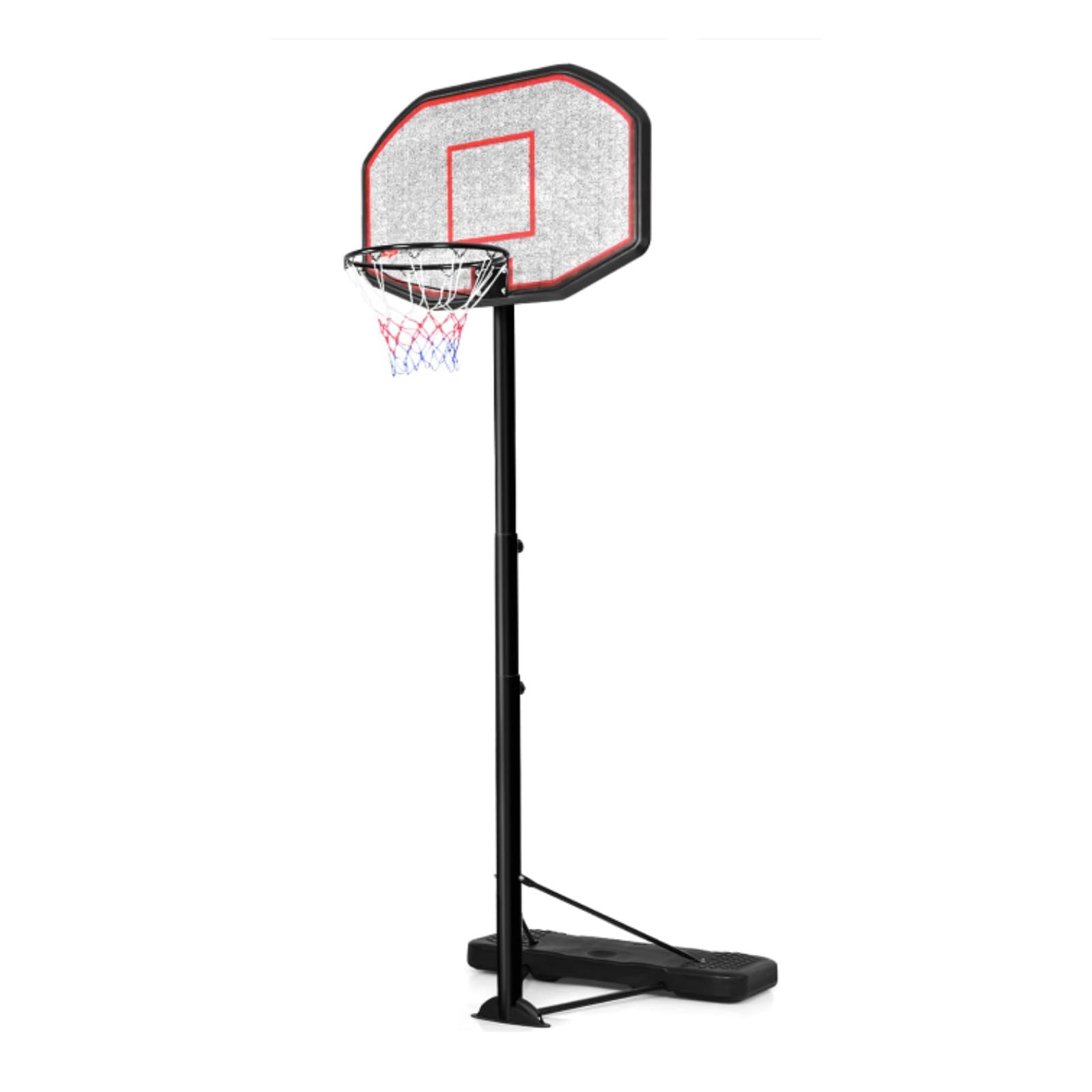 GYMAX Basketballkorb Outdoor, Korbhöhe 155-210 cm höhenverstellbar, Basketballständer mit 2 Rädern & Befüllbarer Basis, Basketball Korb für Kinder, Erwachsene