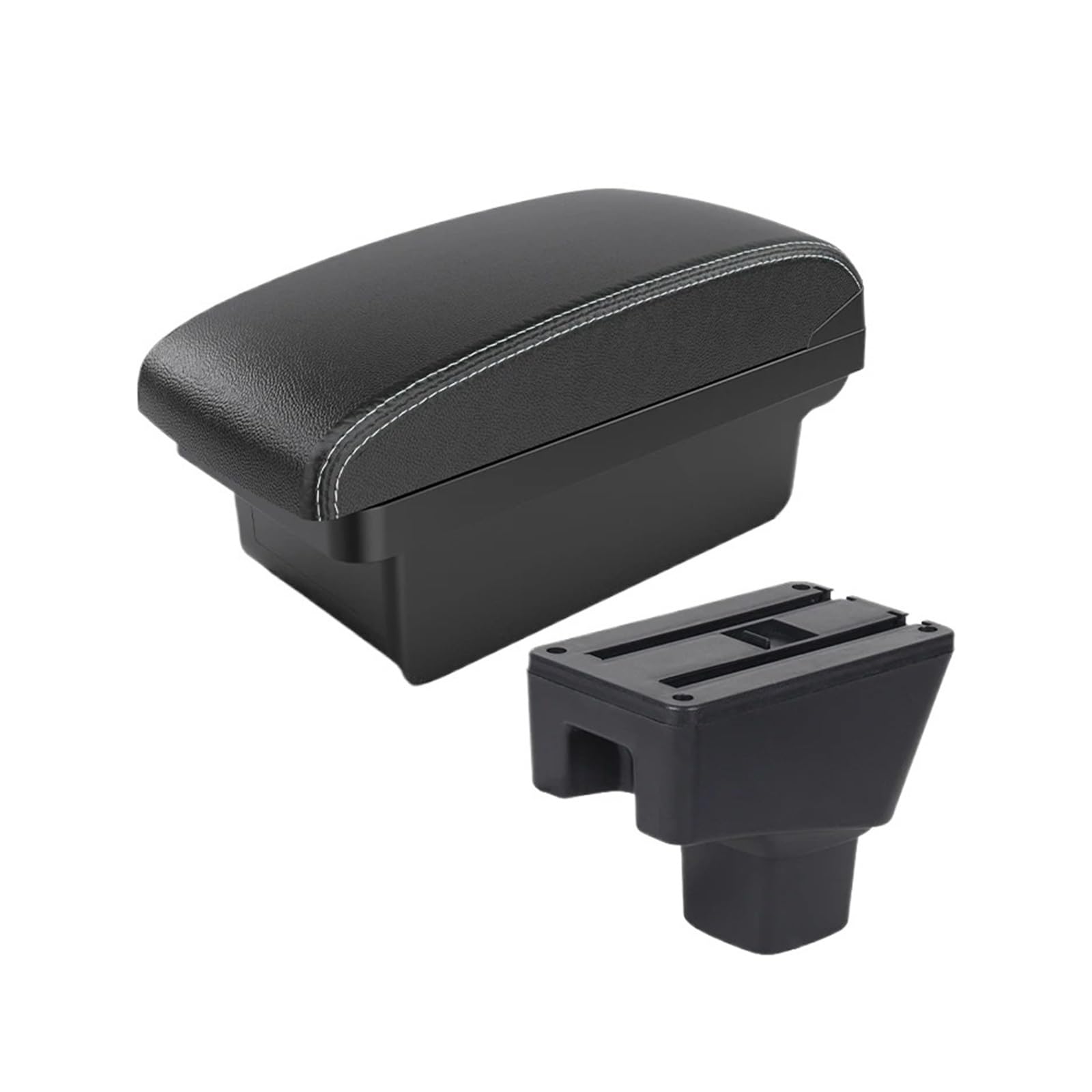 UMDJJU For Suzuki For SX4 Car Armrest Interior Modification Box Storage Supplies Details USB Car Centre Console Armrest Box(A3 Black white NOUSB)