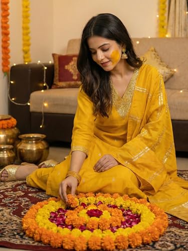 Image of INDO ERA Women's Viscose Self Design Straight Kurta with Pant & Dupatta Set
