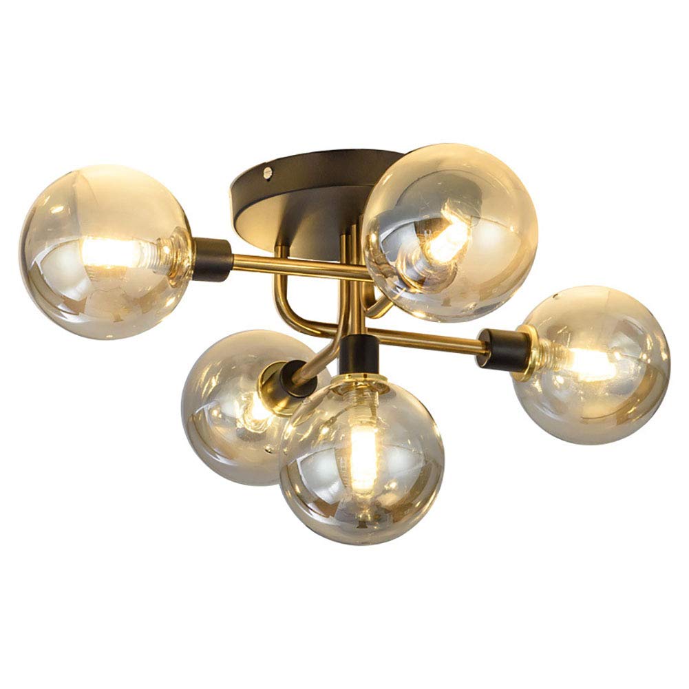 CSXSXAUO Globe Glass Chandelier 5 Lights G9 Ceiling Light Fixture for Hallway Bar Kitchen Dining Room,Sputnik Modern Fixture-Golden Lamp Cover - soot It's so kind of you