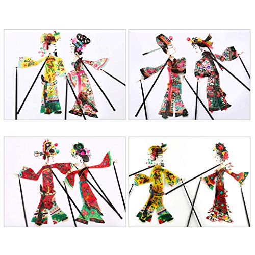 Gjiner 15X9.5Inch Beautiful Woman Shadow Hand Puppets Chinese Shadow Play Doll Shadow Puppet With Operating Lever-Best Finger Puppets Handicraft Mu-Girl #TOP4